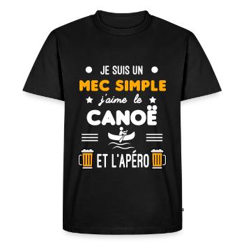 cadeau apéro canoë mec simple - T-shirt Premium bio Homme - noir - Devant - Nico (187cm)