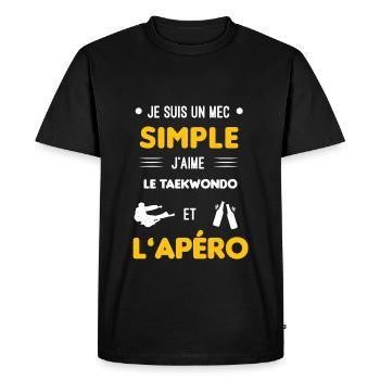 taekwondo et apéro mec simple - T-shirt Premium bio Homme - noir - Devant - Nico (187cm)