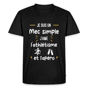 athlétisme apéro mec simple humour - T-shirt Premium bio Homme - noir - Devant - Nico (187cm)