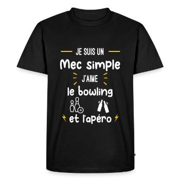 bowling quilles apéro mec simple humour - T-shirt Premium bio Homme - noir - Devant - Nico (187cm)