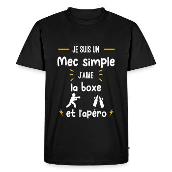 boxe combat apéro mec simple humour - T-shirt Premium bio Homme - noir - Devant - Nico (187cm)