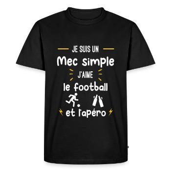 football apéro mec simple humour - T-shirt Premium bio Homme - noir - Devant - Nico (187cm)