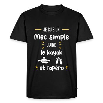kayak apéro mec simple humour - T-shirt Premium bio Homme - noir - Devant - Nico (187cm)