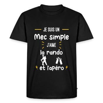 rando apéro mec simple humour - T-shirt Premium bio Homme - noir - Devant - Nico (187cm)