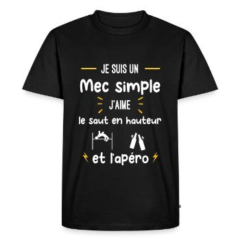 saut en hauteur apéro mec simple humour - T-shirt Premium bio Homme - noir - Devant - Nico (187cm)