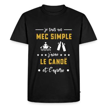 canoë mec simple apéro cadeau canoéiste - T-shirt Premium bio Homme - noir - Devant - Nico (187cm)