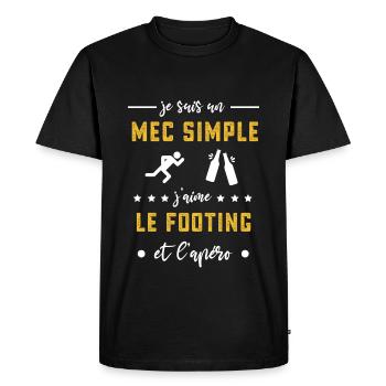 footing mec simple apéro cadeau coureur - T-shirt Premium bio Homme - noir - Devant - Nico (187cm)