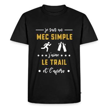 trail mec simple apéro cadeau trailleur - T-shirt Premium bio Homme - noir - Devant - Nico (187cm)