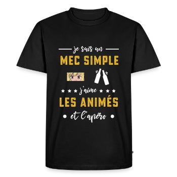 animés mec simple apéro cadeau - T-shirt Premium bio Homme - noir - Devant - Nico (187cm)