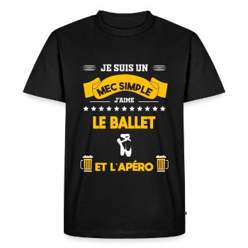 ballet apéro mec simple - T-shirt Premium bio Homme - noir - Devant - Nico (187cm)