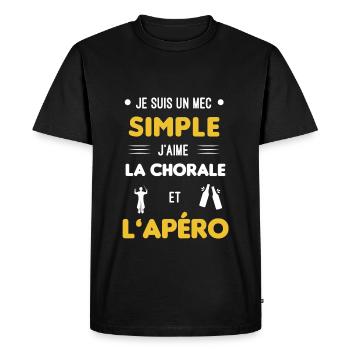 chorale et apéro mec simple - T-shirt Premium bio Homme - noir - Devant - Nico (187cm)