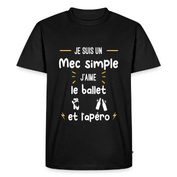 ballet apéro mec simple humour - T-shirt Premium bio Homme - noir - Devant - Nico (187cm)