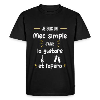 guitare apéro mec simple humour - T-shirt Premium bio Homme - noir - Devant - Nico (187cm)