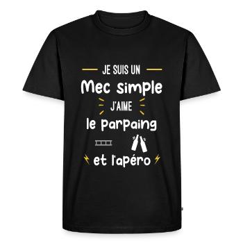 parpaing apéro mec simple humour - T-shirt Premium bio Homme - noir - Devant - Nico (187cm)