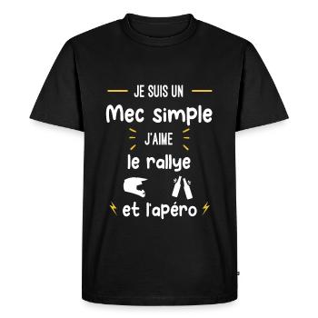 rallye apéro mec simple humour - T-shirt Premium bio Homme - noir - Devant - Nico (187cm)