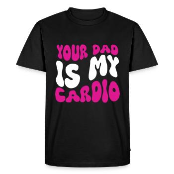 Les femmes groovy plaisantent sur votre père est mon cardio - T-shirt Premium bio Homme - noir - Devant - Nico (187cm)