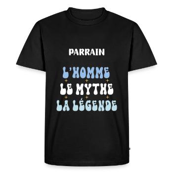 godfather man myth legend flowers boho bohemian - Men's Premium Organic T-Shirt - black - Front - Nico (187cm)