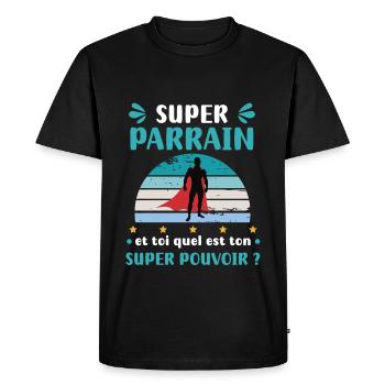 godfather super power super godfather godfather gift - Men's Premium Organic T-Shirt - black - Front - Nico (187cm)