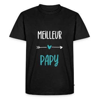 meilleur papy humour grand-père - T-shirt Premium bio Homme - noir - Devant - Nico (187cm)