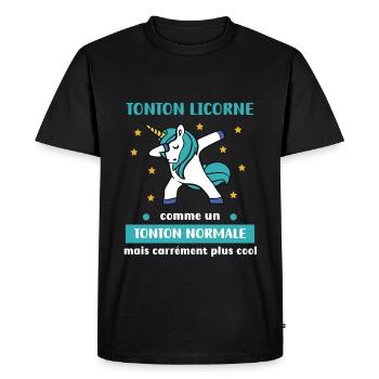 Onkel Einhorn Dab Onkel Normaler Humor Geschenk - Männer Premium Bio T-Shirt - Schwarz - Vorne - Nico (187cm)