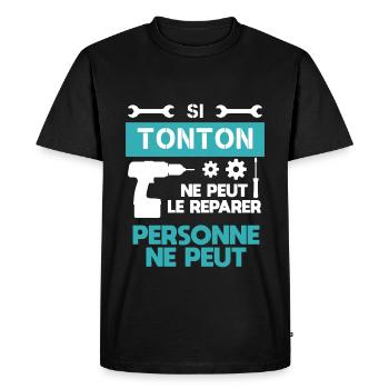 tonton bricolage bricoleur drôle humour cadeau - T-shirt Premium bio Homme - noir - Devant - Nico (187cm)