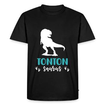 uncle saurus dinosaur t rex gift uncle - Men's Premium Organic T-Shirt - black - Front - Nico (187cm)