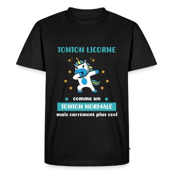 tonton licorne tonton normal cadeau tonton - T-shirt Premium bio Homme - noir - Devant - Nico (187cm)