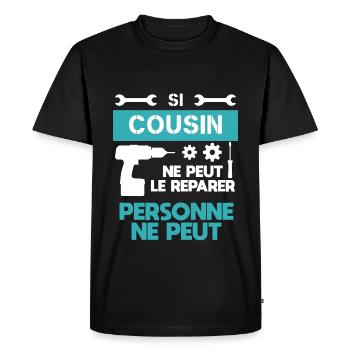 DIY Cousin Handyman Funny Humor - Men's Premium Organic T-Shirt - black - Front - Nico (187cm)