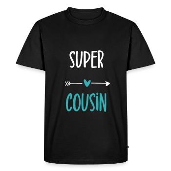 super cousin humour cadeau cousin - T-shirt Premium bio Homme - noir - Devant - Nico (187cm)