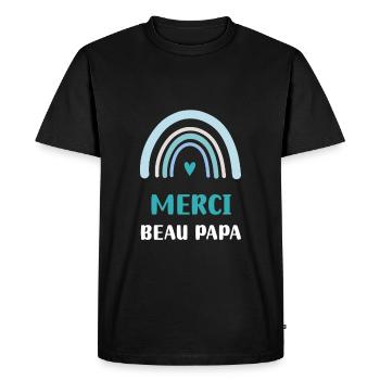 Thank You Beautiful Rainbow Dad Gift - Men's Premium Organic T-Shirt - black - Front - Nico (187cm)