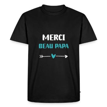 Thank You Beautiful Dad Heart Gift - Men's Premium Organic T-Shirt - black - Front - Nico (187cm)
