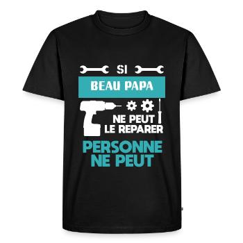 beau papa bricolage bricoleur drôle humour cadeau - T-shirt Premium bio Homme - noir - Devant - Nico (187cm)