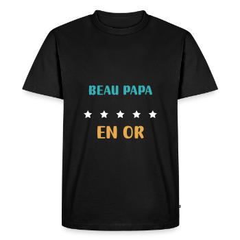 Beautiful Dad in Gold Personalized Gift - Men's Premium Organic T-Shirt - black - Front - Nico (187cm)