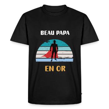 Beautiful Vintage Retro Gold Dad Gift - Men's Premium Organic T-Shirt - black - Front - Nico (187cm)