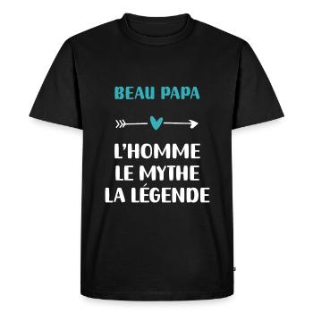 Handsome Dad Man The Myth Legend Gift - Men's Premium Organic T-Shirt - black - Front - Nico (187cm)