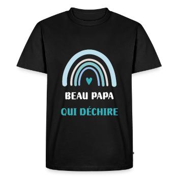 Beautiful Dad Tearing Rainbow Gift - Men's Premium Organic T-Shirt - black - Front - Nico (187cm)