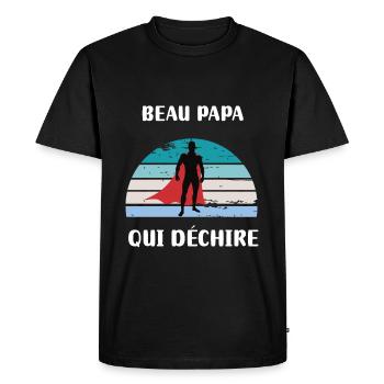 Beautiful Dad Ripping Retro Vintage Gift - Men's Premium Organic T-Shirt - black - Front - Nico (187cm)