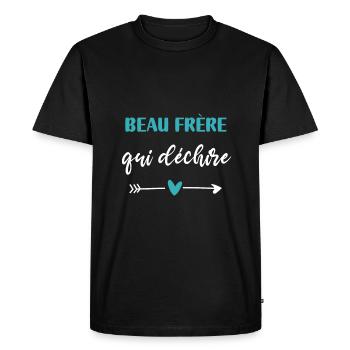 beau frère qui déchire coeur cadeau - T-shirt Premium bio Homme - noir - Devant - Nico (187cm)