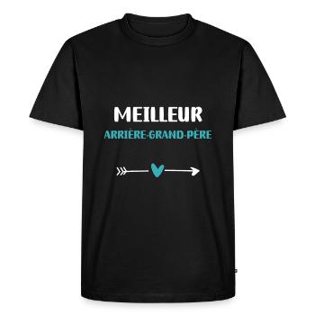 Best Great-Grandfather Heart - Men's Premium Organic T-Shirt - black - Front - Nico (187cm)