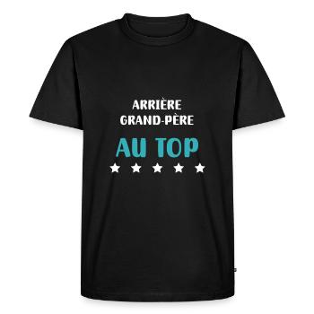 Great-grandfather in personalized top - Men's Premium Organic T-Shirt - black - Front - Nico (187cm)