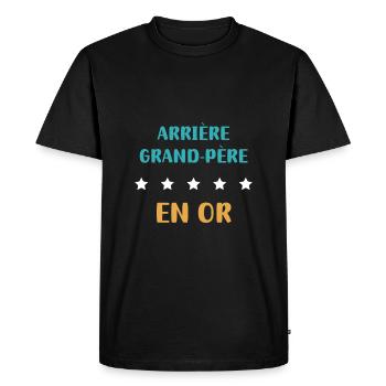 Great-grandfather in personalized gold - Men's Premium Organic T-Shirt - black - Front - Nico (187cm)