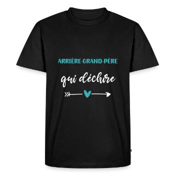 arrière-grand-père qui déchire coeur - T-shirt Premium bio Homme - noir - Devant - Nico (187cm)