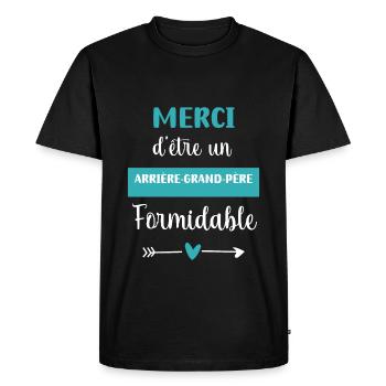 Danke Urgroßvater grandios - Männer Premium Bio T-Shirt - Schwarz - Vorne - Nico (187cm)