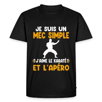 Simple guy karate aperitif karateka humor - Men's Premium Organic T-Shirt - black - Front - Nico (187cm)