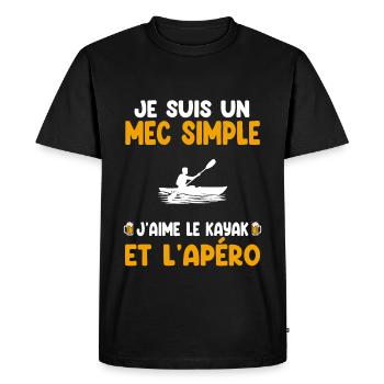 Mec simple kayak apéro kayakeur humour - T-shirt Premium bio Homme - noir - Devant - Nico (187cm)