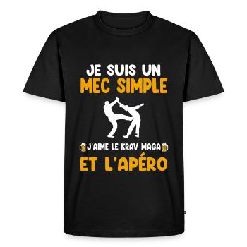 Einfacher Kerl Krav Maga Aperitif Kämpfer Humor - Männer Premium Bio T-Shirt - Schwarz - Vorne - Nico (187cm)