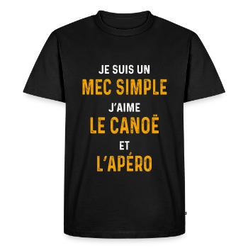 canoë apéro Mec simple canoéiste - T-shirt Premium bio Homme - noir - Devant - Nico (187cm)