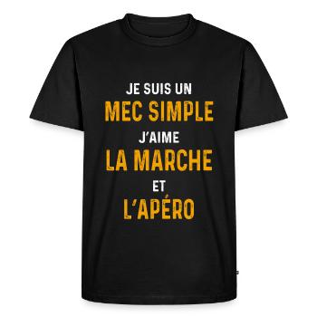 aperitif walk Simple walker - Men's Premium Organic T-Shirt - black - Front - Nico (187cm)