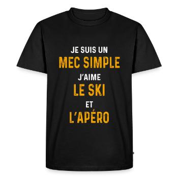 ski aperitif Simple skier - Men's Premium Organic T-Shirt - black - Front - Nico (187cm)