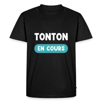 uncle in progress gift future uncle uncle gift - Men's Premium Organic T-Shirt - black - Front - Nico (187cm)